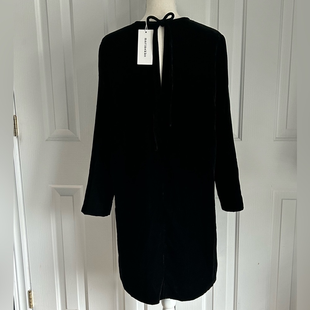 NWT MARIMEKKO, Black Velvet, Midi Dress, Size 36 - Picture 3 of 4